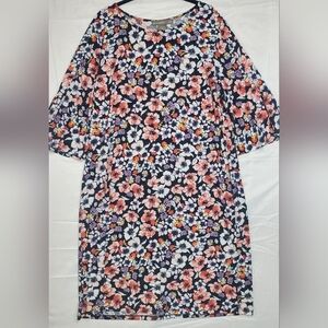 Alexandra & Oak Floral Print Dress with 3/4 Sleeves Size XL